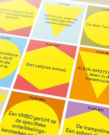 Enkele van de 124 ingediende plannen voor Onze Nieuwe School.