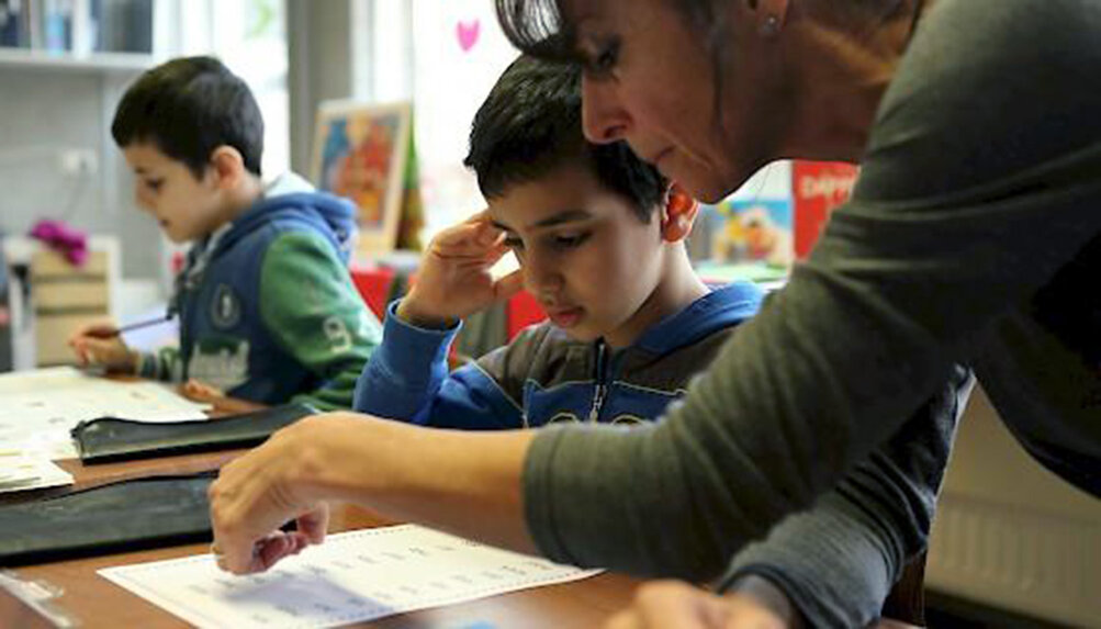 Still uit de film ‘De Kinderen van juf Kiet’ over de nieuwkomersgroep op een school in Hapert.