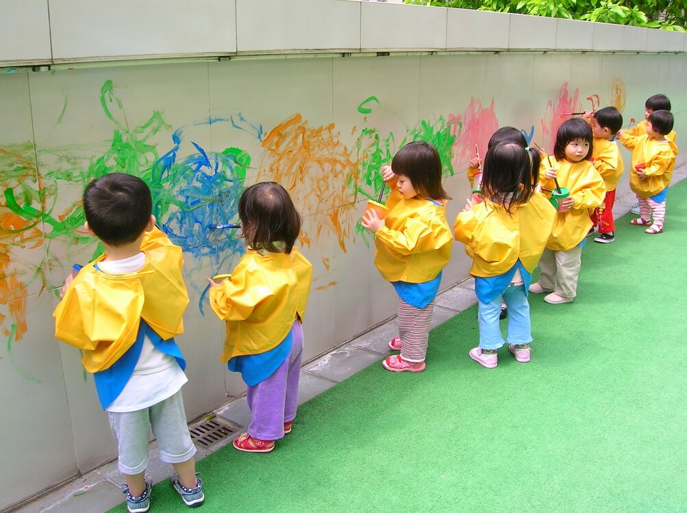 Kleine kinderen in Hong Kong.